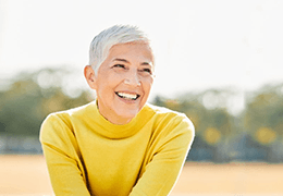 a woman smiling with dentures in Goodlettsville