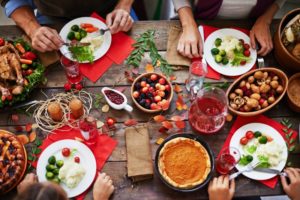 holiday food spread